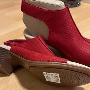Clarks Red Women's Mules